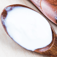 Texture of oil control moisturizer on a spoon
