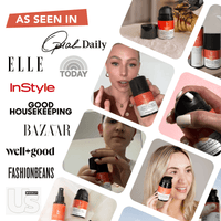 Collage of a product being used with various media outlets' logos displayed.