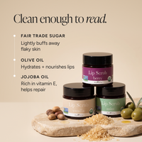 Ingredients for organic lip scrubs.