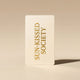 Beige card with 'Sun-Kissed Society' text on a beige background