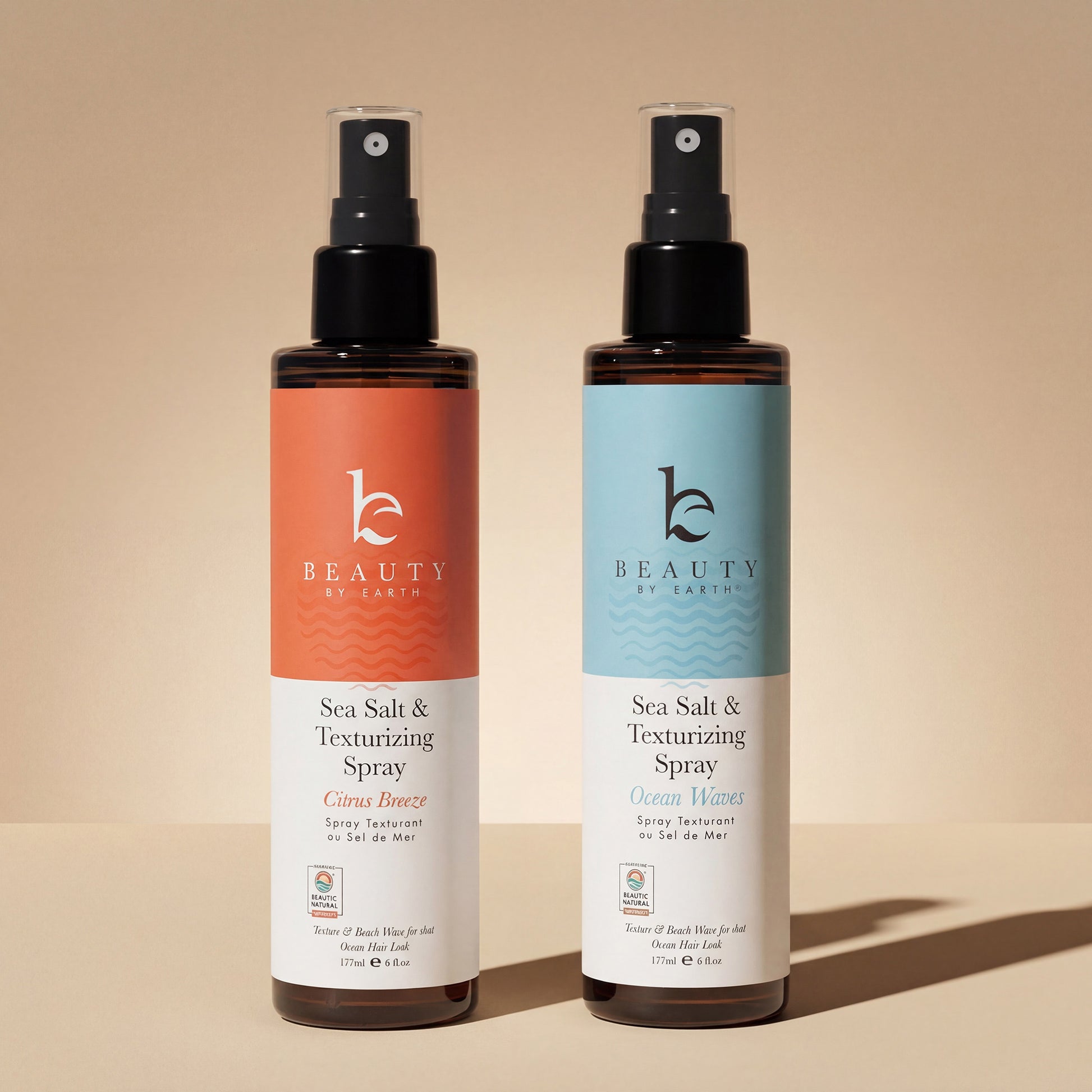 Sea Salt Spray Hair Texturizer Duo Bundle with Ocean Breeze and Citrus Breeze scents, for beachy waves