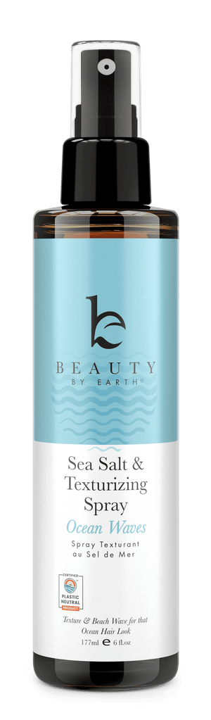 Sea Salt & Texturizing Spray bottle with blue label on a white background
