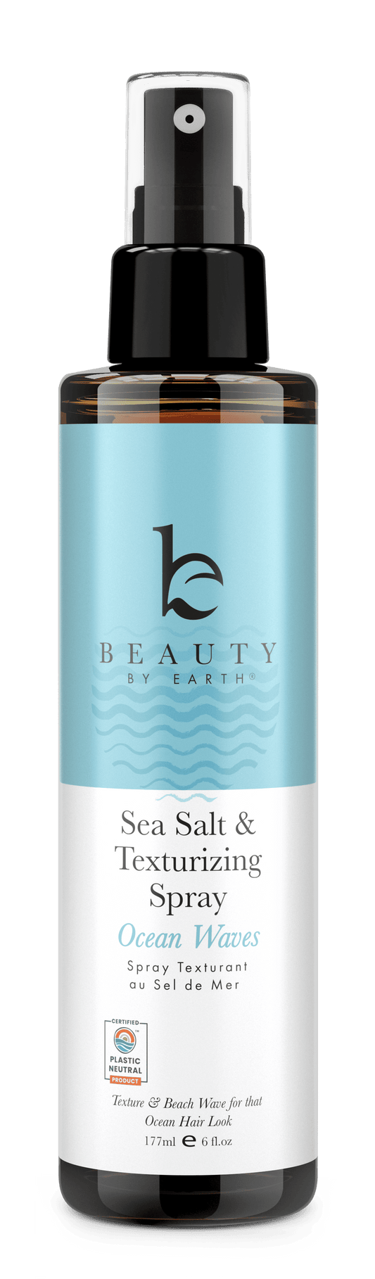 Sea Salt & Texturizing Spray bottle with blue label on a white background