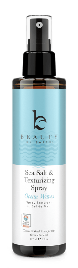 Sea Salt & Texturizing Spray bottle with blue label on a white background