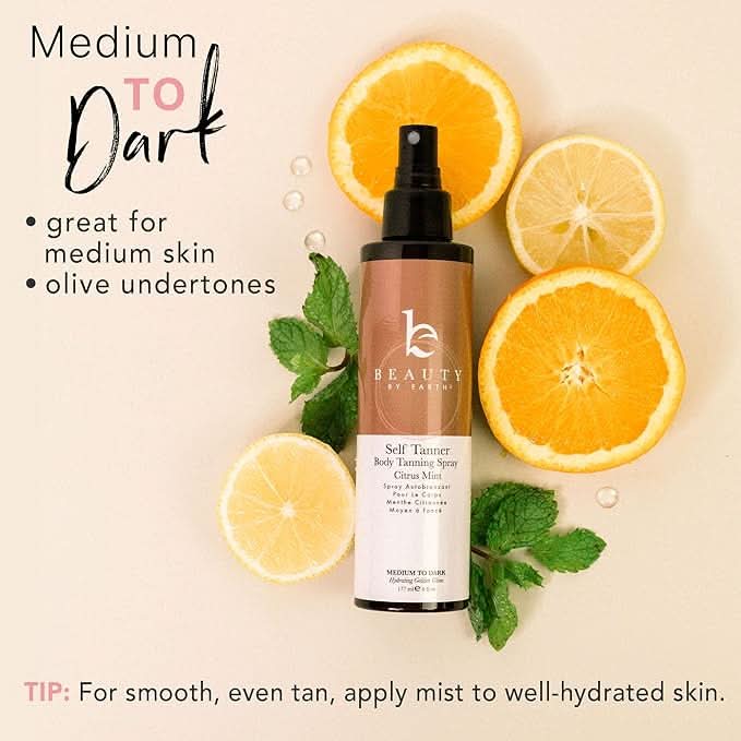 Self Tanner Body Spray (Medium to Dark) - Beauty by Earth - Benefits