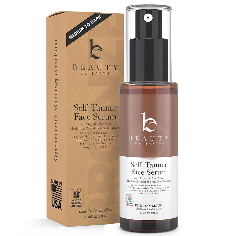 Self Tanner Face Serum (Medium to Dark) - Single - EC - Beauty by Earth