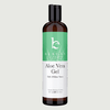 Bottle of Aloe Vera Gel with a green label on a light gray background
