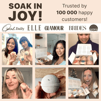 soak in joy, UGC people using Beauty by Earth bath bombs in different situations. 