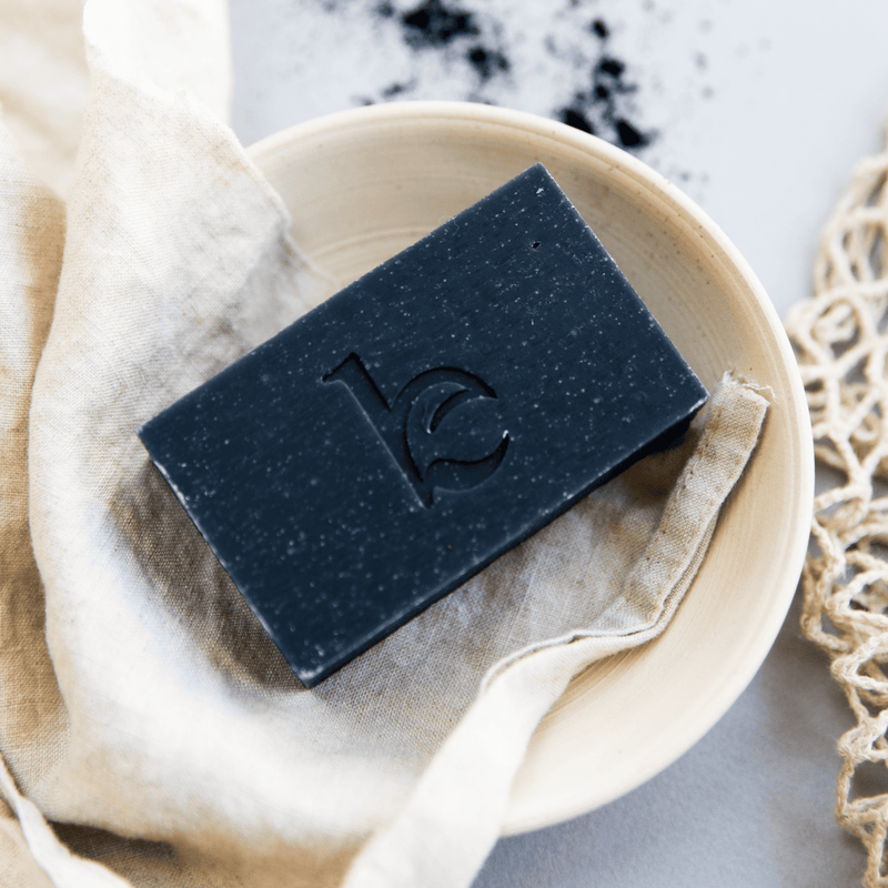 Beauty by Earth charcoal bar soap lifestyle image style