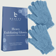 Heavy exfoliating gloves with packaging labeled 'Beauty by Earth' on a light gray background