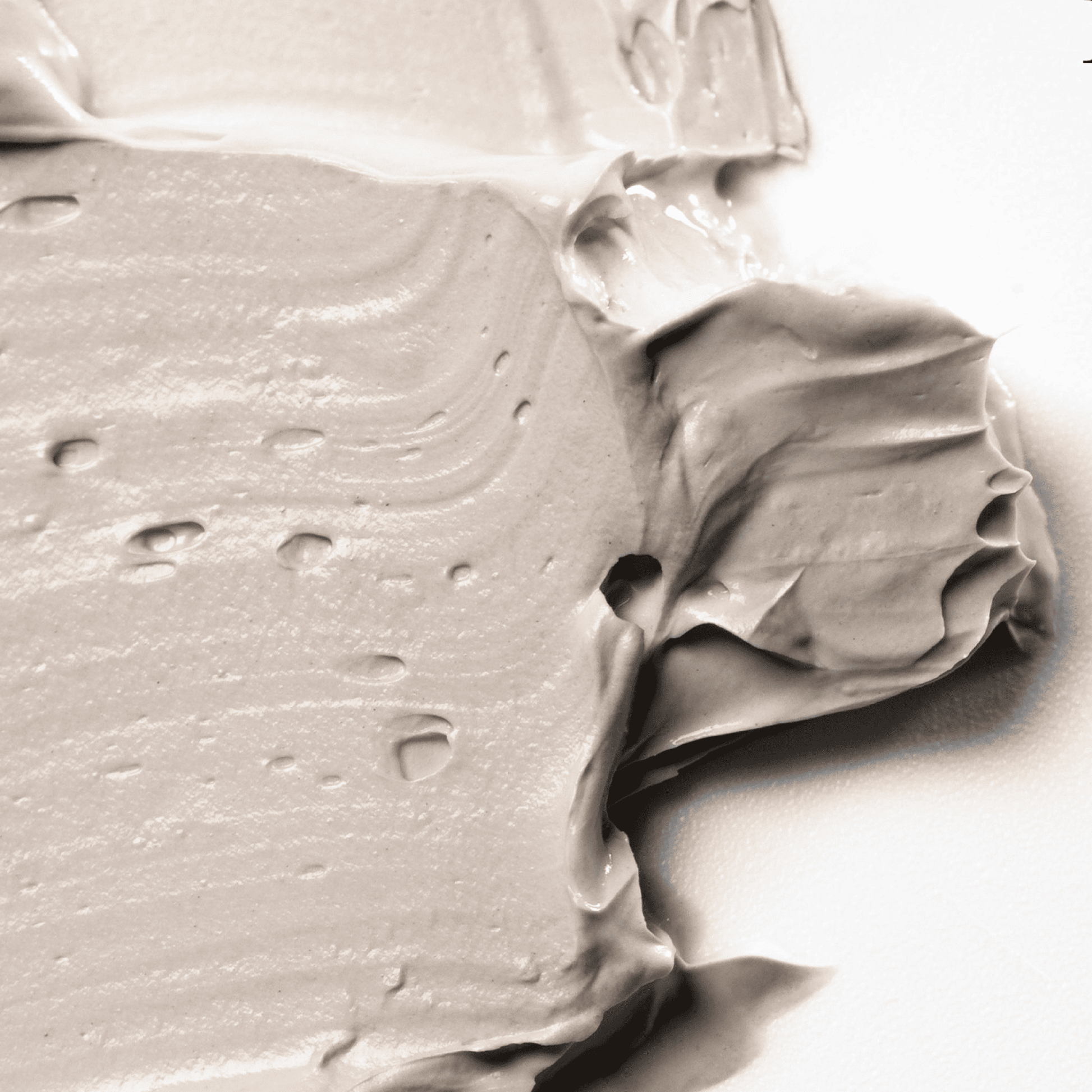 Close up macro shot of clay face mask texture