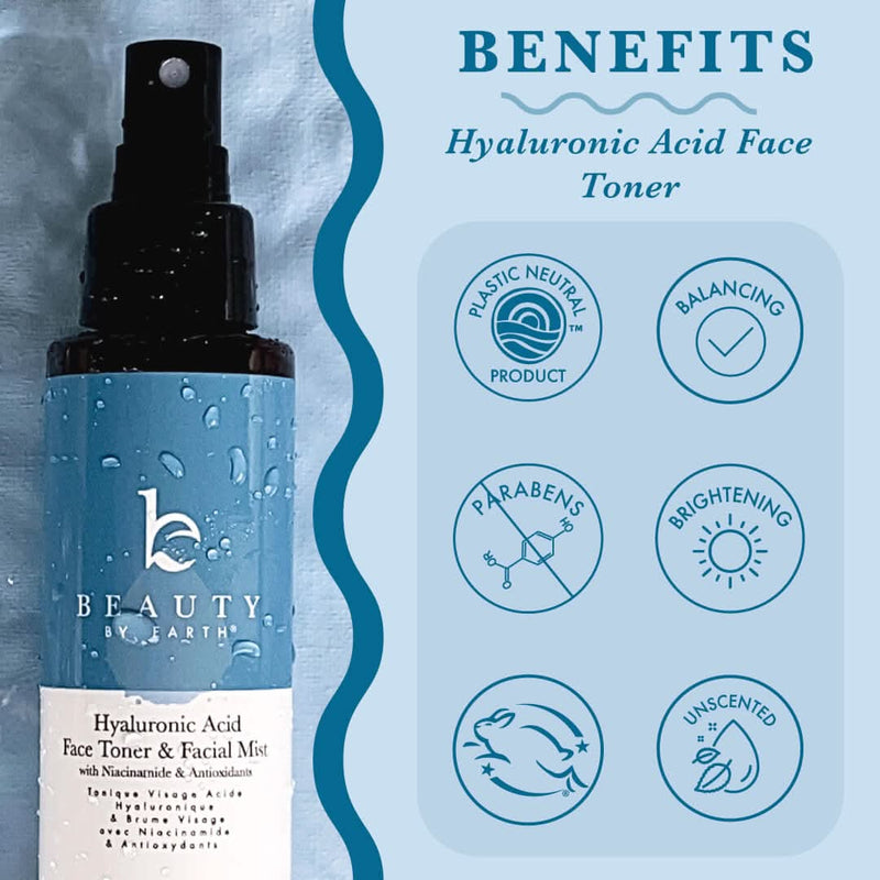 Hyaluronic Acid Face Toner and Facial Mist - {{variant_title}} - Beauty by Earth