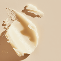 Close-up of beige cream on a beige background