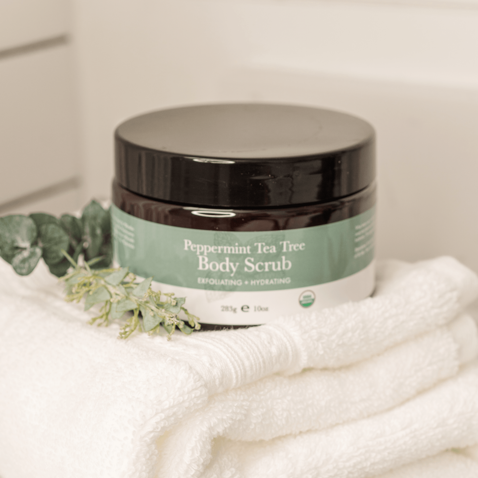 body scrub in the bathroom