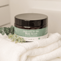 body scrub in the bathroom