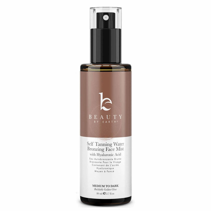 Bruma facial bronceadora con agua autobronceadora