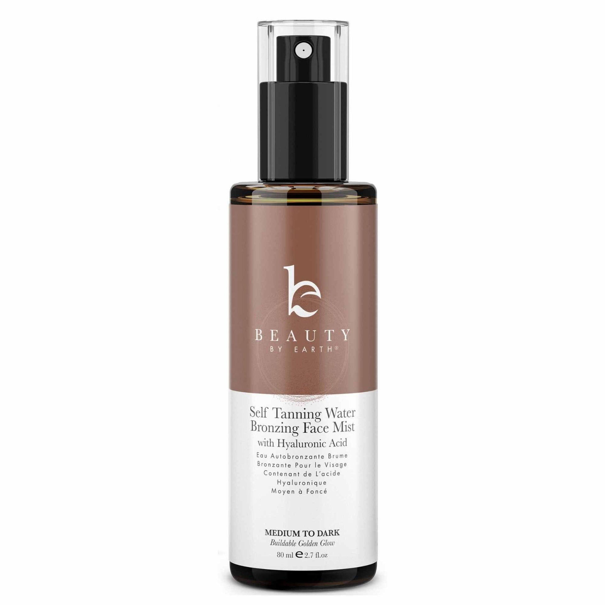 Bruma facial bronceadora con agua autobronceadora