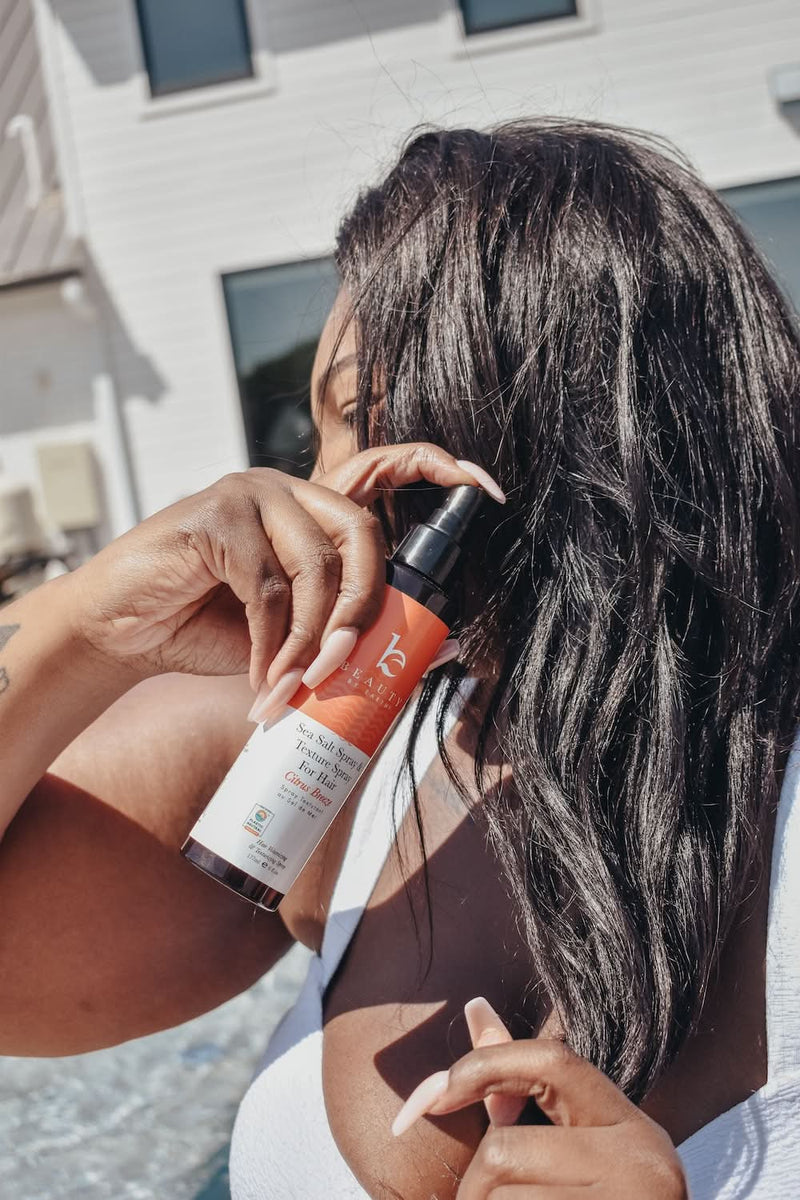 Sea Salt Spray Hair Texturizer - Citrus Breeze - Citrus Breeze - Beauty by Earth - Application by Model