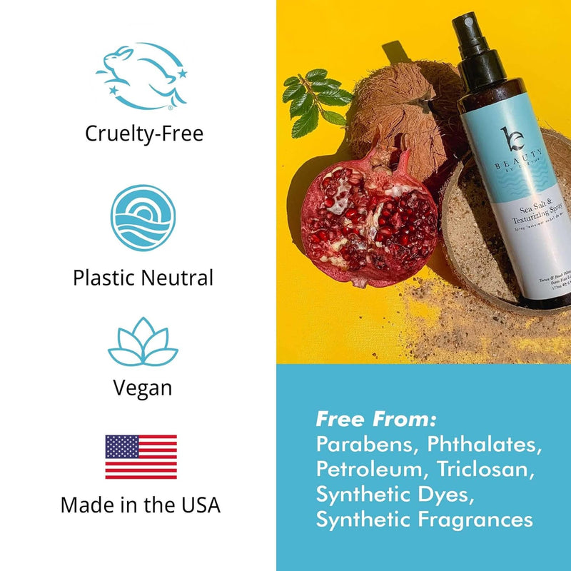 Cruelty-free, plastic neutral, vegan, made in the USA - free from: parabens, phthalates, petroleum, triclosan, synthetic dyes, synthetic fragrances.