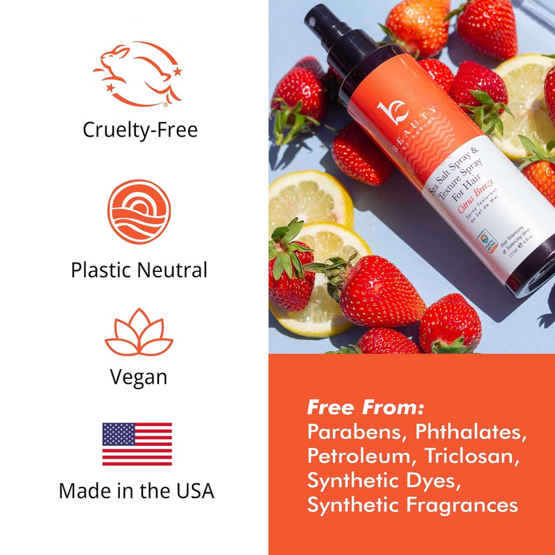 Cruelty free, plastic neutral, vegan, made in the USA. Free from parabens, phthalates, petroleum, triclosan, synthetic dyes, synthetic fragrances. 