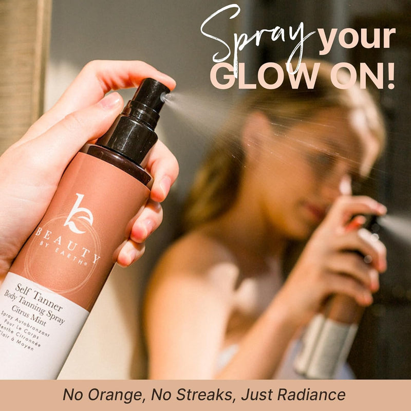 Spray your glow on! No orange, no streaks, just radiance