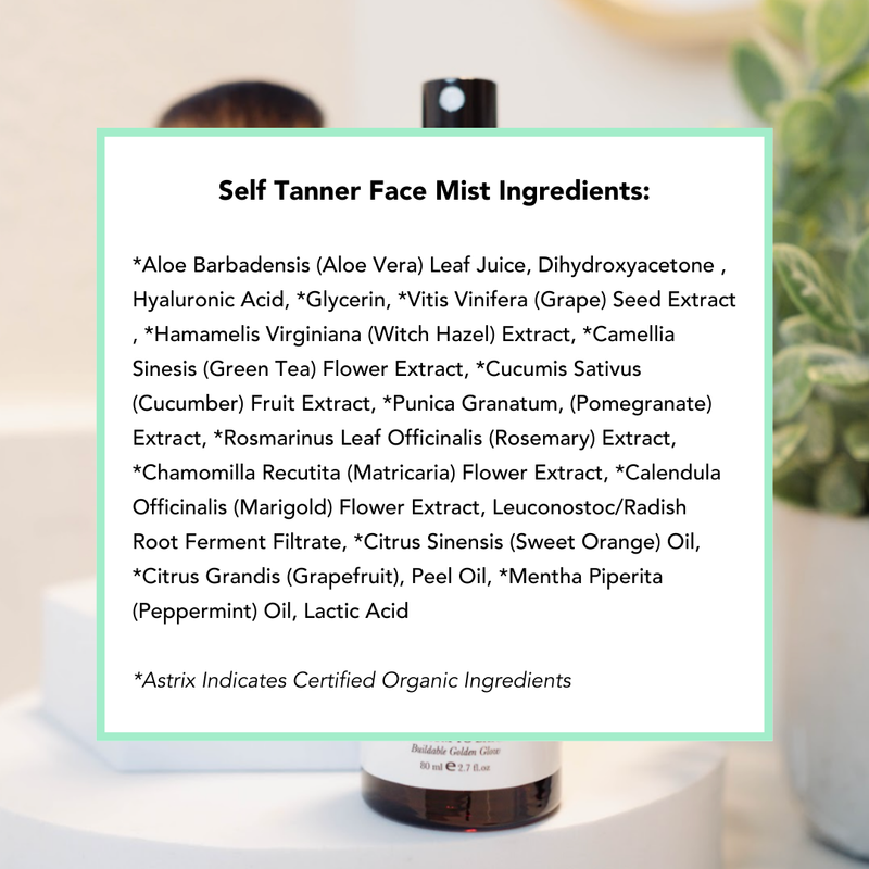 Self Tanning Water Bronzing Face Mist ingredients