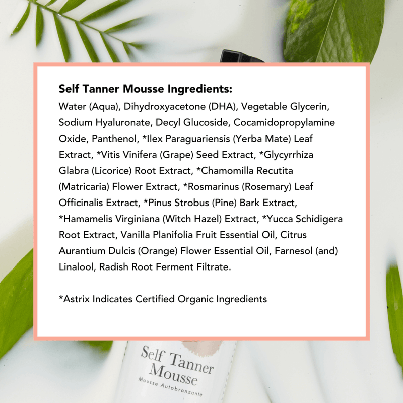 Self Tanner Mousse Ingredients