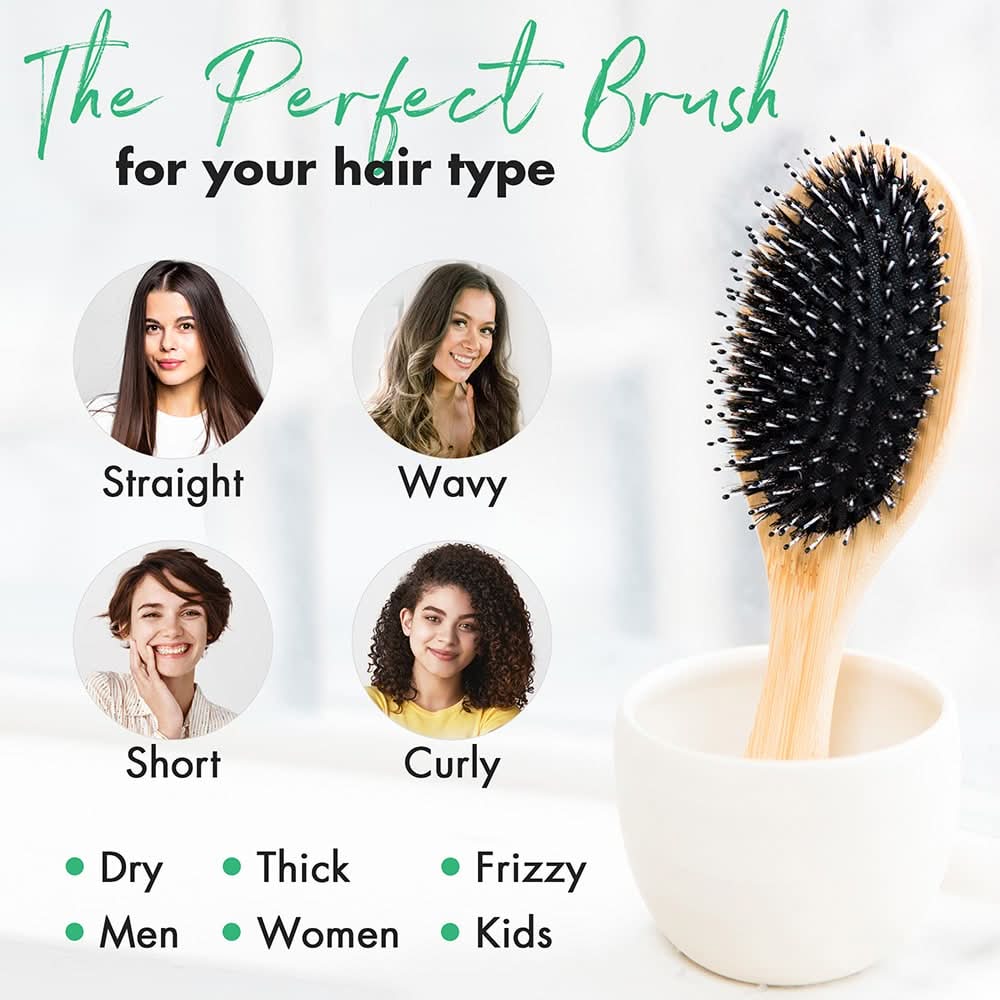 Boar Bristle Hair Brush - {{variant_title}} - Beauty by Earth