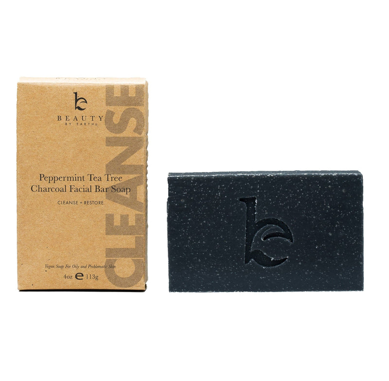 Charcoal Face Bar - Beauty by Earth - Package and Soap