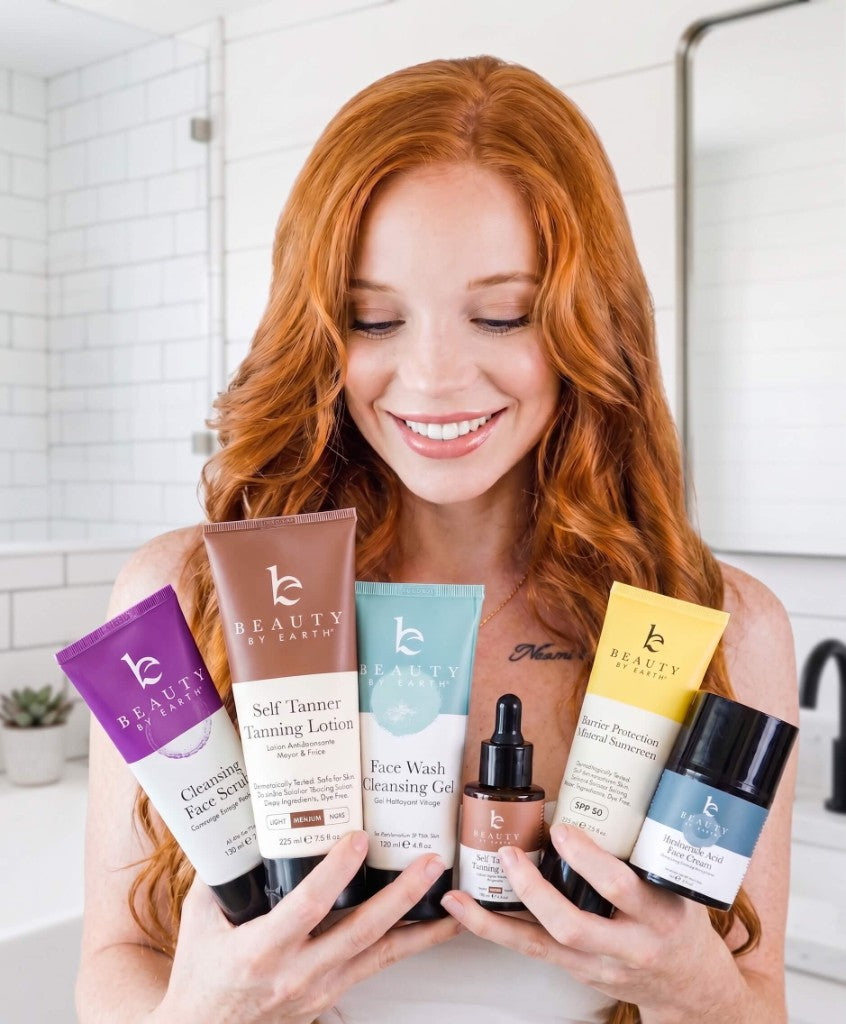 Essentials Club member with Beauty by Earth products